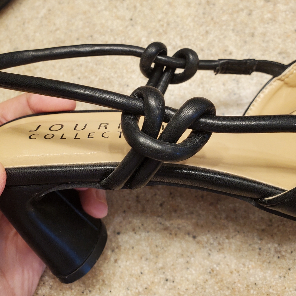 Journee Collection Black Slingback Heels - Picture 7 of 7